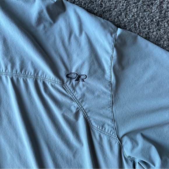 Mens Outdoor Research Astroman Short Sleeve Polo Cenote Blue UPF Size XXL - Picture 2 of 7